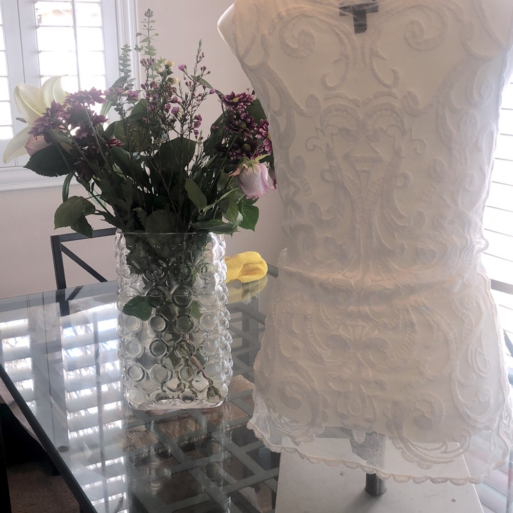 EXPRESS WHITE LACE SLEEVELESS TOP SIZE 8 - Picture 3 of 4